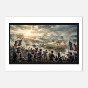 Poster d'art à encadrer  70x100 cm / Peinture unique  "Bataille de Leipzig (1813)"