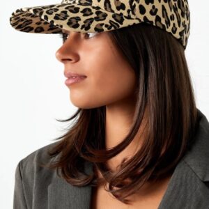 casquette à imprimé léopard
